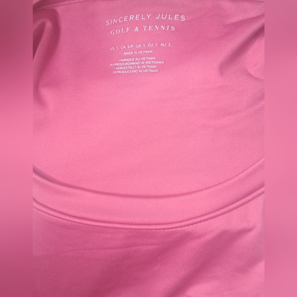 Sincerely Jules Golf & Tennis Pink with White Stripes Tank Top NWT Size Small - Picture 2 of 3